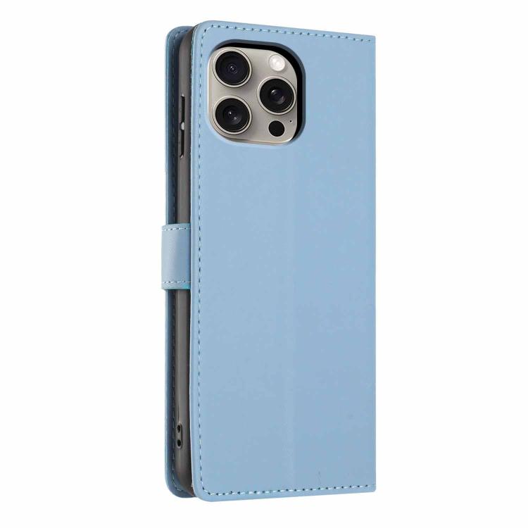 For iPhone 15 Pro Tree Cat Embossed Flip Vegan Leather Phone Case