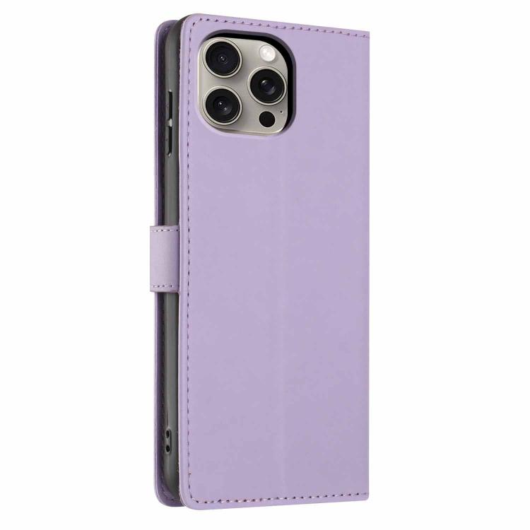 For iPhone 15 Pro Tree Cat Embossed Flip Vegan Leather Phone Case