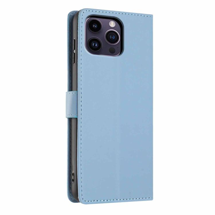 For iPhone 14 Pro Tree Cat Embossed Flip Vegan Leather Phone Case