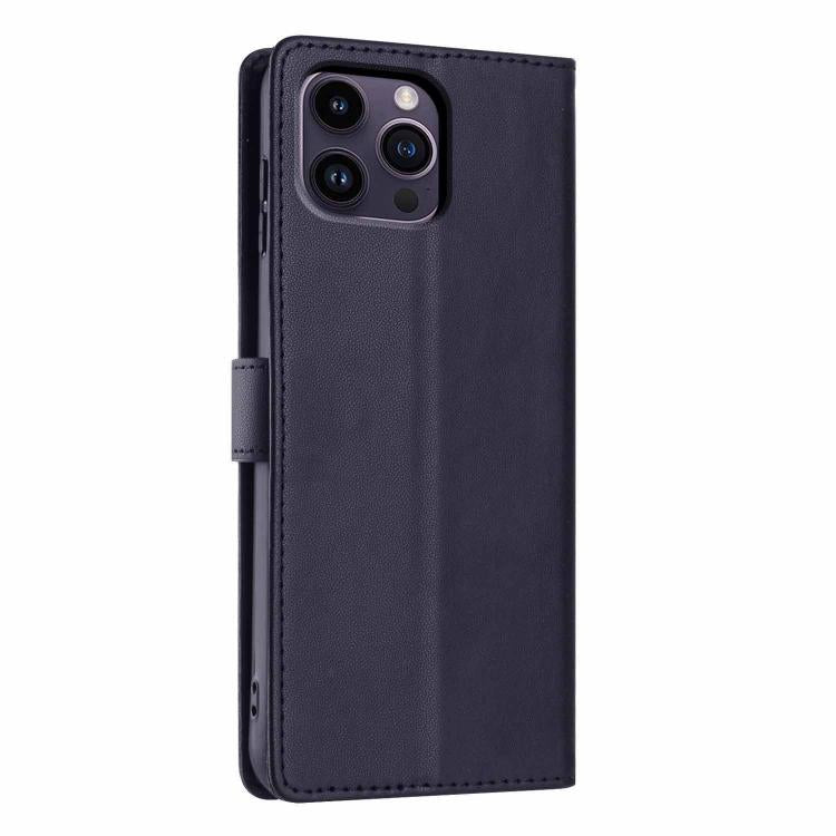 For iPhone 13 Pro Tree Cat Embossed Flip Vegan Leather Phone Case