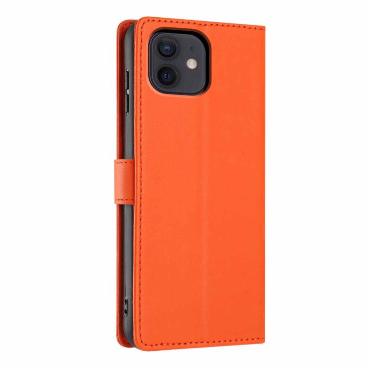For iPhone 12 / 12 Pro Tree Cat Embossed Flip Vegan Leather Phone Case