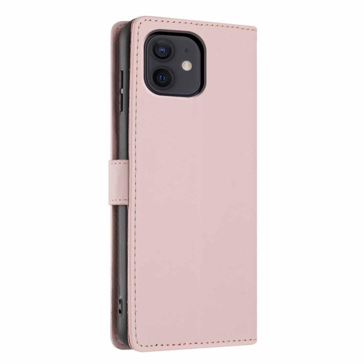 For iPhone 12 / 12 Pro Tree Cat Embossed Flip Vegan Leather Phone Case