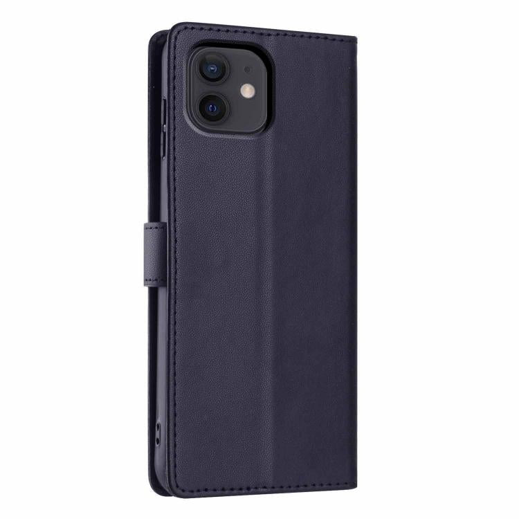 For iPhone 12 / 12 Pro Tree Cat Embossed Flip Vegan Leather Phone Case