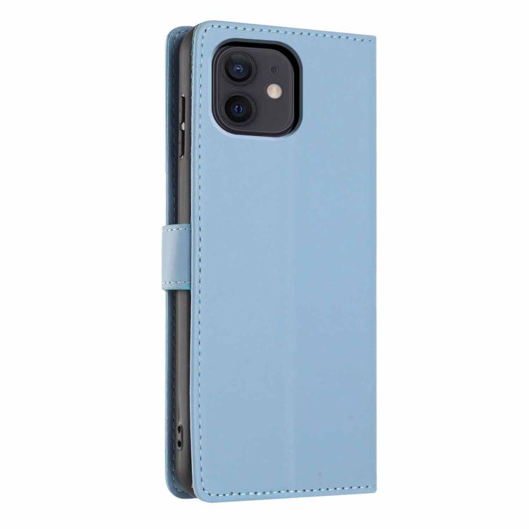 For iPhone 12 / 12 Pro Tree Cat Embossed Flip Vegan Leather Phone Case