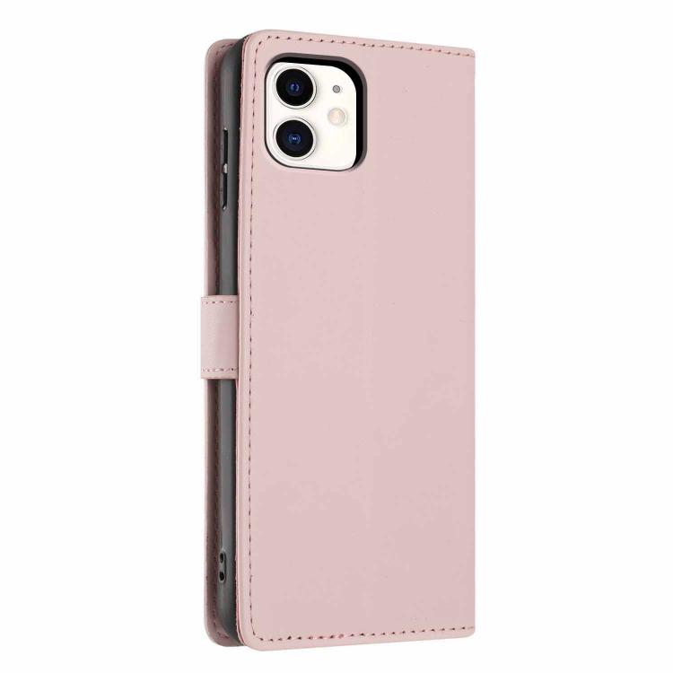 For iPhone 11 Tree Cat Embossed Flip Vegan Leather Phone Case