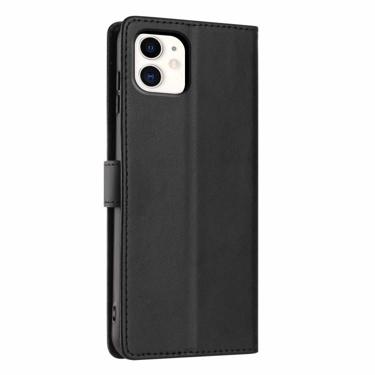 For iPhone 11 Tree Cat Embossed Flip Vegan Leather Phone Case