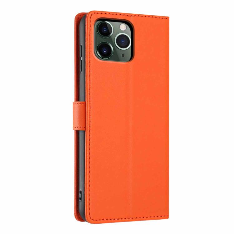 For iPhone 11 Pro Tree Cat Embossed Flip Vegan Leather Phone Case