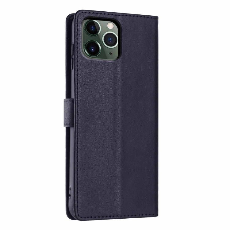 For iPhone 11 Pro Tree Cat Embossed Flip Vegan Leather Phone Case