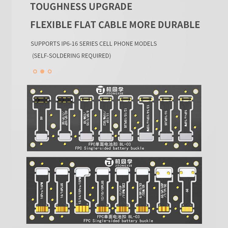 JTX BL-03 Power Cable Battery Soft FPC Connector Supports iPhone 6 to 16 Series