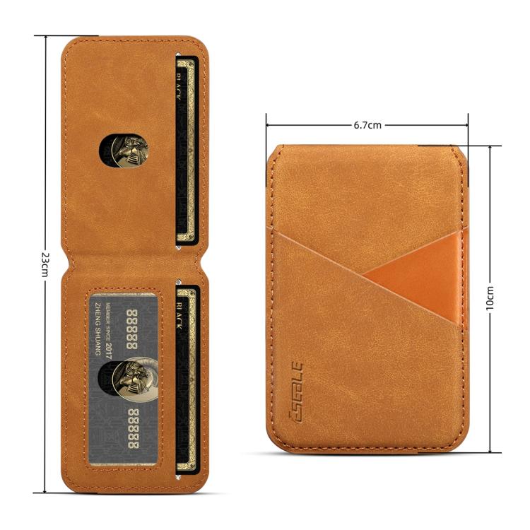 ESEBLE S1 Retro Vegan Leather Texture Magnetic RFID Mobile Phone Card Slots Holder