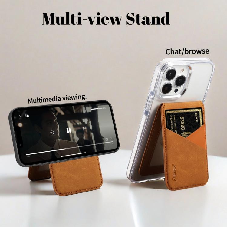 ESEBLE S1 Retro Vegan Leather Texture Magnetic RFID Mobile Phone Card Slots Holder
