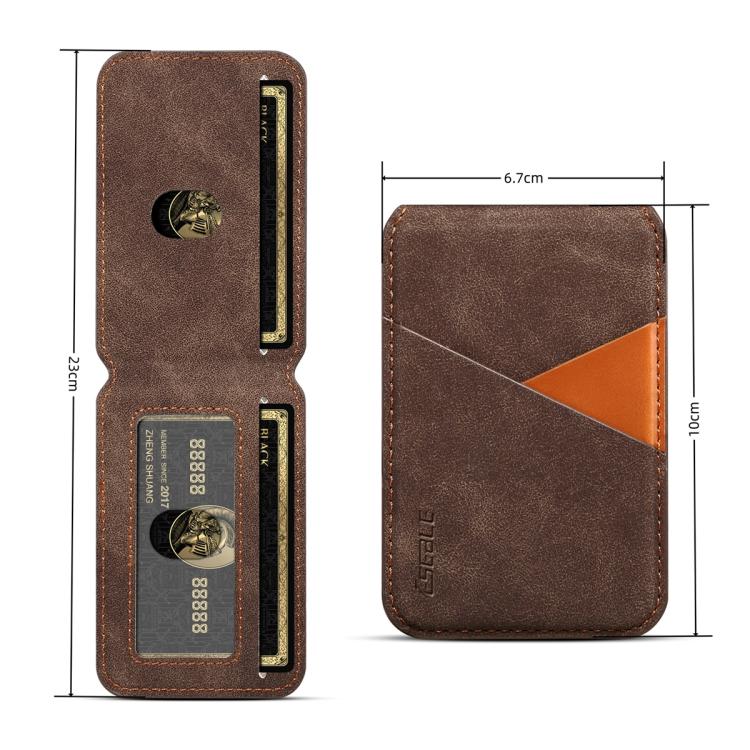 ESEBLE S1 Retro Vegan Leather Texture Magnetic RFID Mobile Phone Card Slots Holder