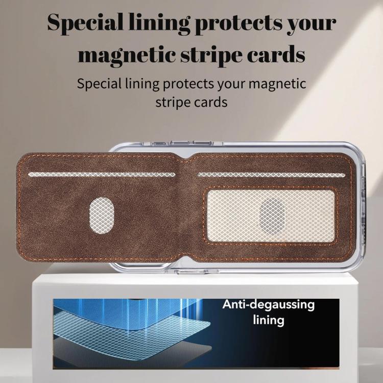ESEBLE S1 Retro Vegan Leather Texture Magnetic RFID Mobile Phone Card Slots Holder
