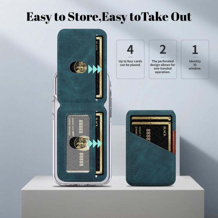 ESEBLE S1 Retro Vegan Leather Texture Magnetic RFID Mobile Phone Card Slots Holder