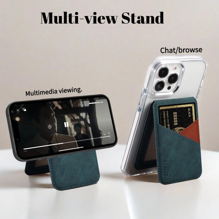 ESEBLE S1 Retro Vegan Leather Texture Magnetic RFID Mobile Phone Card Slots Holder