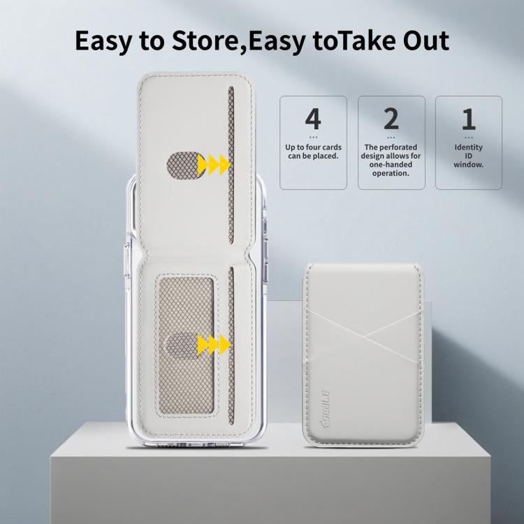 ESEBLE S2 Faux Leather Texture Magnetic RFID Mobile Phone Card Slots Holder