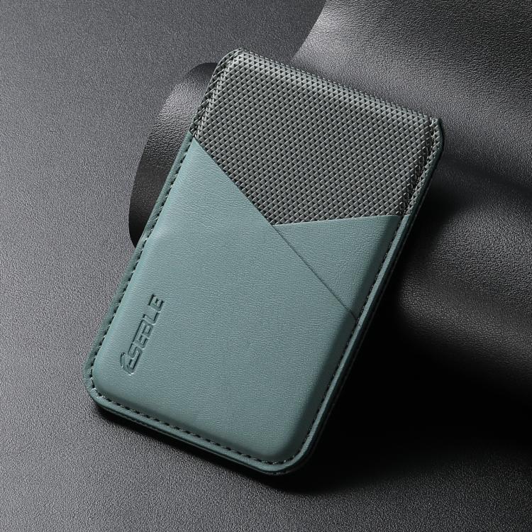 ESEBLE S3 Color Blocked Faux Leather Texture Magnetic RFID Mobile Phone Card Slots Holder