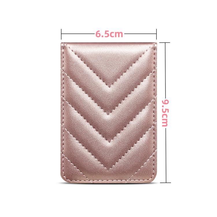 ESEBLE Adhesive Style Rhombic Texture Folding RFID Mobile Phone Card Slots Holder