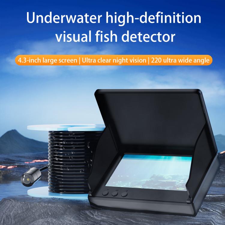 P300 4.3-inch Display 5MP HD Visual Fish Finder, Cable Length:15m