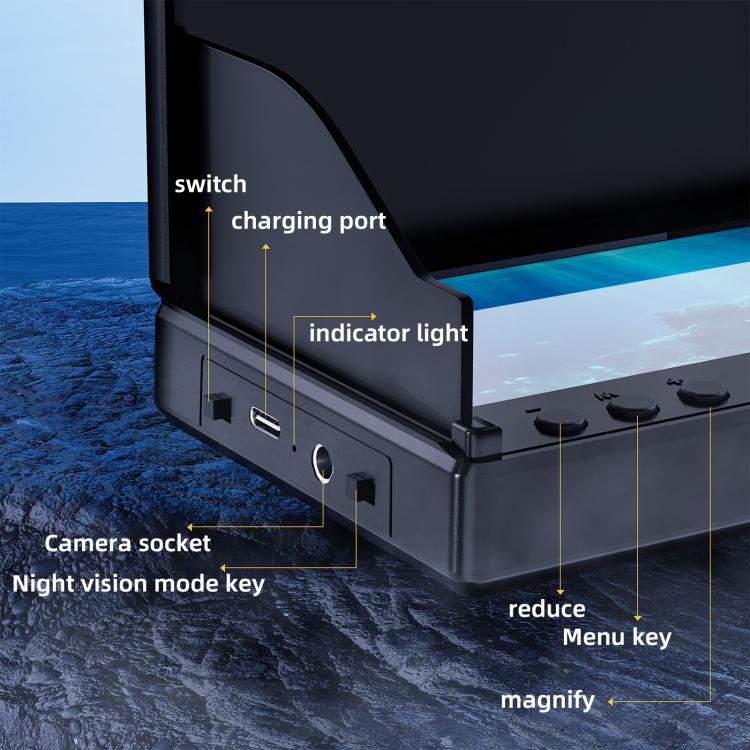 P300 4.3-inch Display 5MP HD Visual Fish Finder, Cable Length:30m