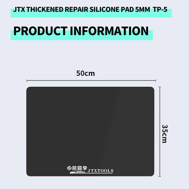 JTX TP-5 5mm Antistatic Anti-Slip Extra Thick Insulated Repair Black Silicone Pad