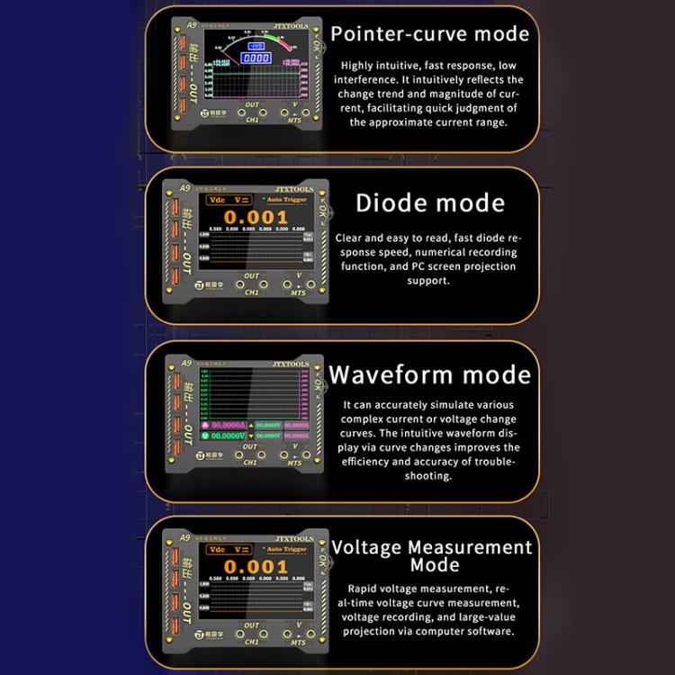 JTX A9 High-Precision Digital Display Curve Waveform Multifunction Measuring Meter