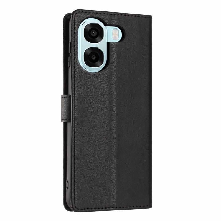 For OPPO A6x 5G / A6 5G Global Tree Cat Embossed Flip Vegan Leather Phone Case