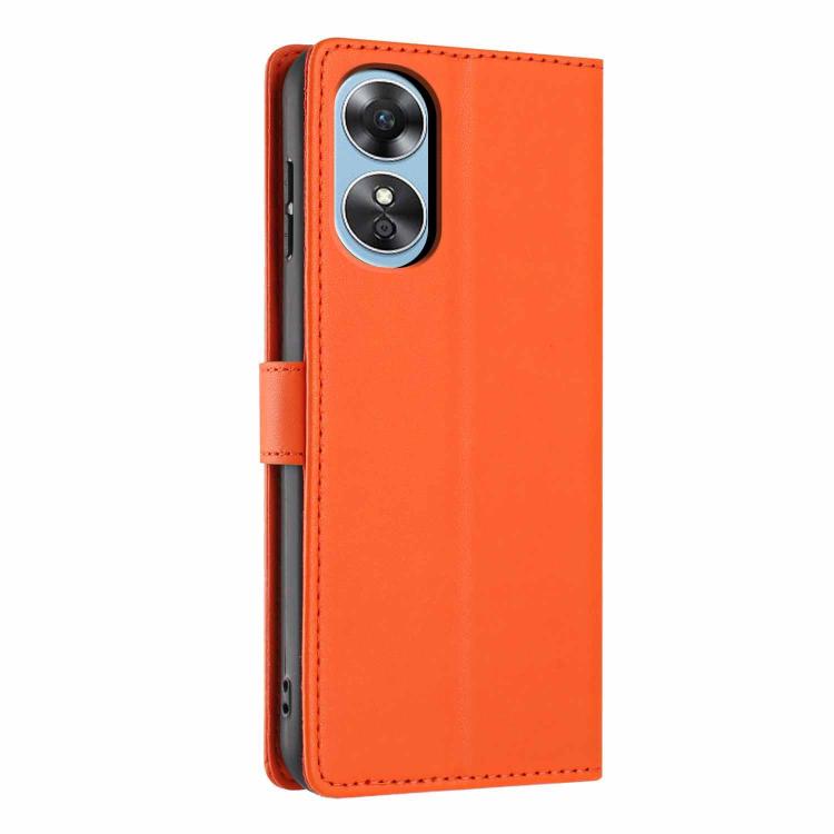 For OPPO A17 / A17k Tree Cat Embossed Flip Vegan Leather Phone Case