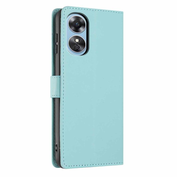 For OPPO A17 / A17k Tree Cat Embossed Flip Vegan Leather Phone Case
