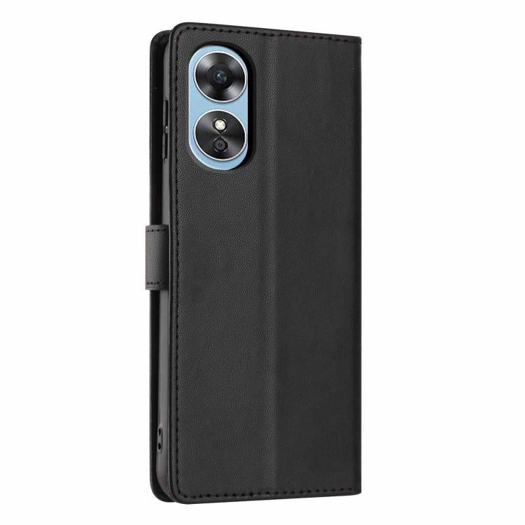 For OPPO A17 / A17k Tree Cat Embossed Flip Vegan Leather Phone Case