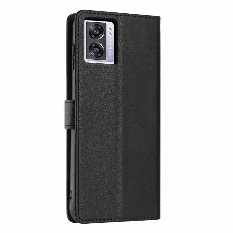 For OPPO A57 4G / A77 4G Global Tree Cat Embossed Flip Vegan Leather Phone Case