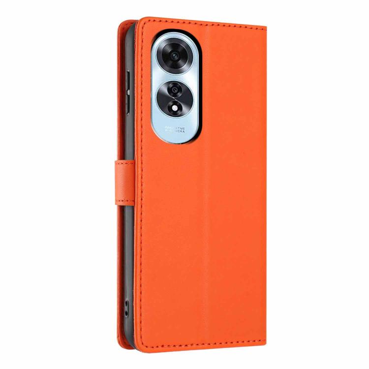 For OPPO A60 4G Global Tree Cat Embossed Flip Vegan Leather Phone Case