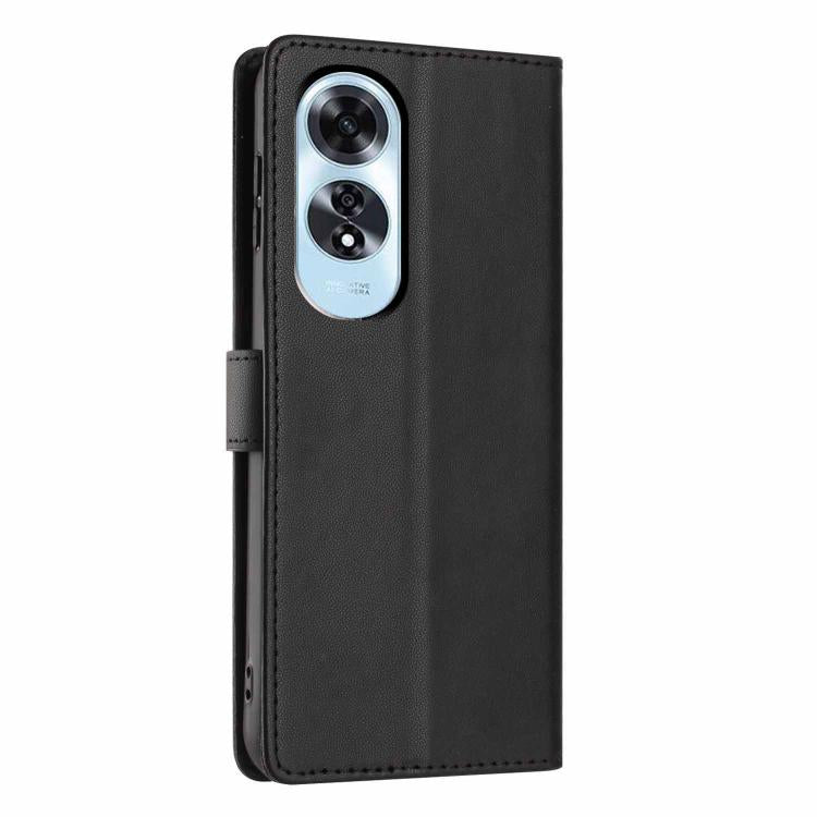 For OPPO A60 4G Global Tree Cat Embossed Flip Vegan Leather Phone Case