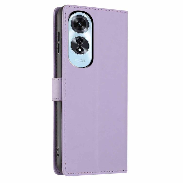 For OPPO A60 4G Global Tree Cat Embossed Flip Vegan Leather Phone Case