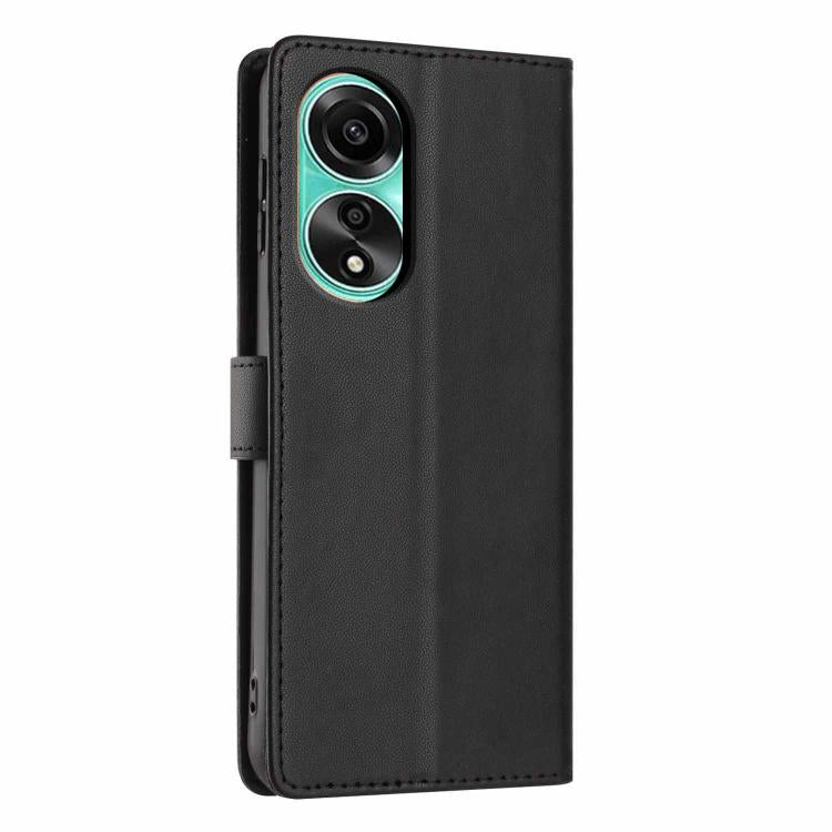 For OPPO A78 5G Global / A1x Tree Cat Embossed Flip Vegan Leather Phone Case