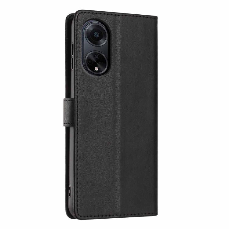 For OPPO A98 5G Tree Cat Embossed Flip Vegan Leather Phone Case