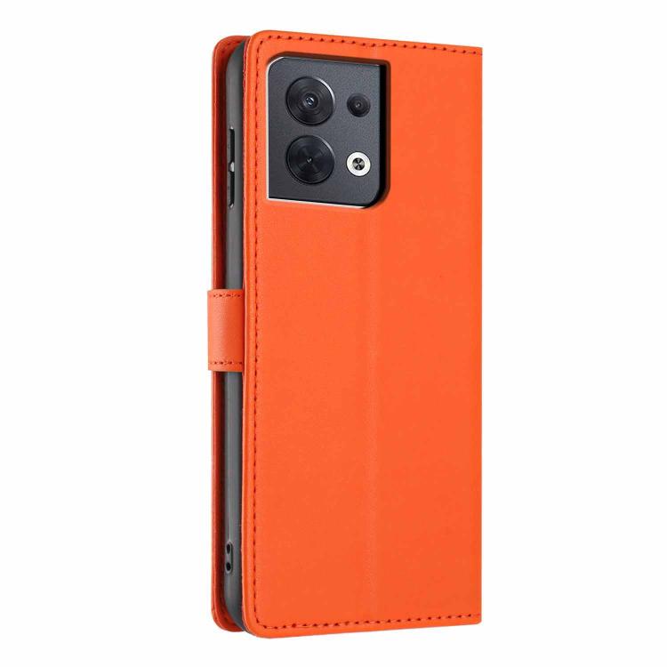 For OPPO Reno8 5G Tree Cat Embossed Flip Vegan Leather Phone Case