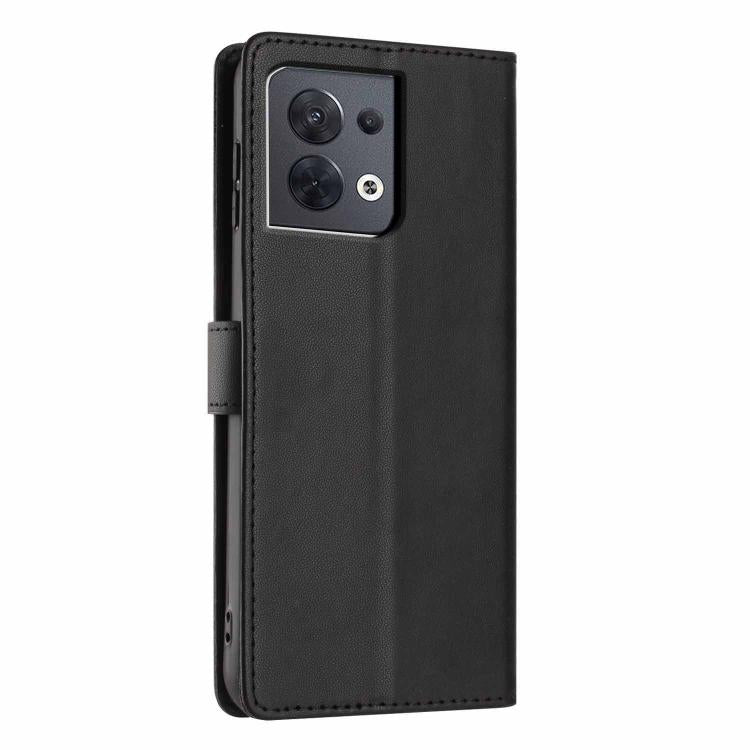 For OPPO Reno8 5G Tree Cat Embossed Flip Vegan Leather Phone Case