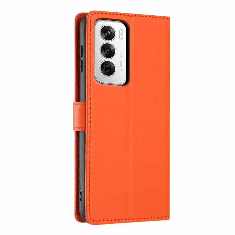 For OPPO Reno12 Global Tree Cat Embossed Flip Vegan Leather Phone Case