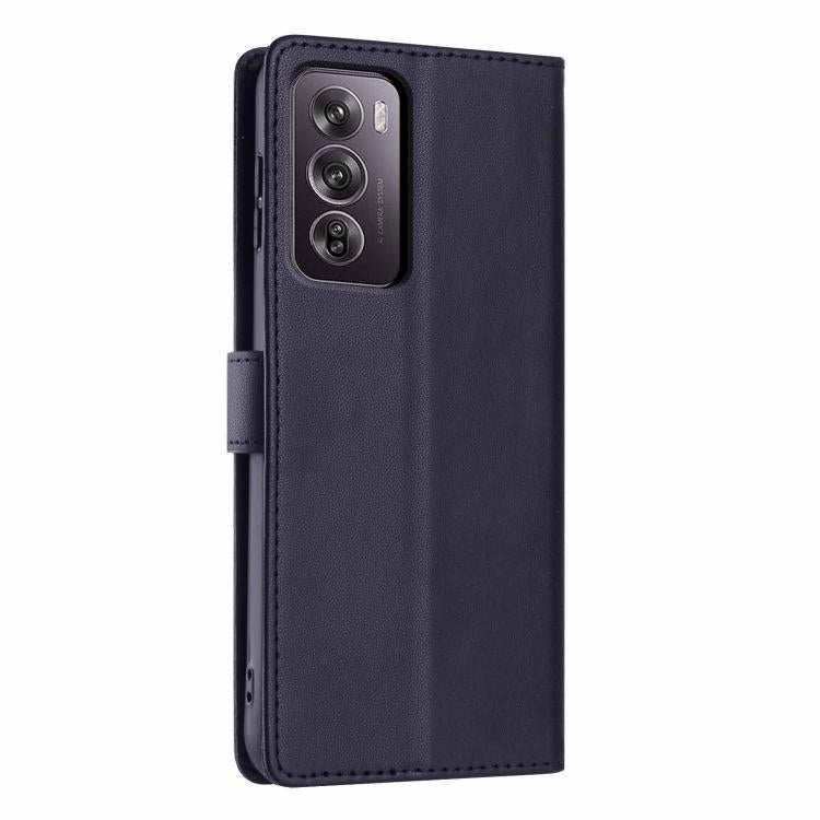 For OPPO Reno12 Pro Global Tree Cat Embossed Flip Vegan Leather Phone Case