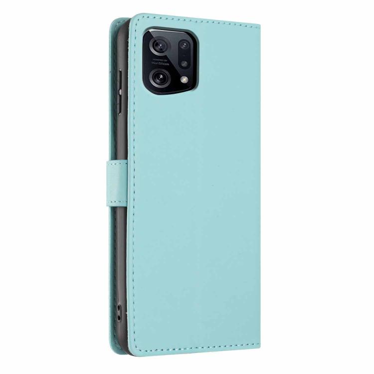 For OPPO Find X5 Tree Cat Embossed Flip Vegan Leather Phone Case