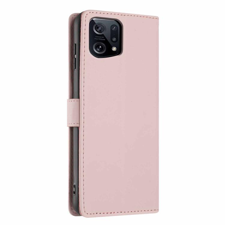 For OPPO Find X5 Tree Cat Embossed Flip Vegan Leather Phone Case