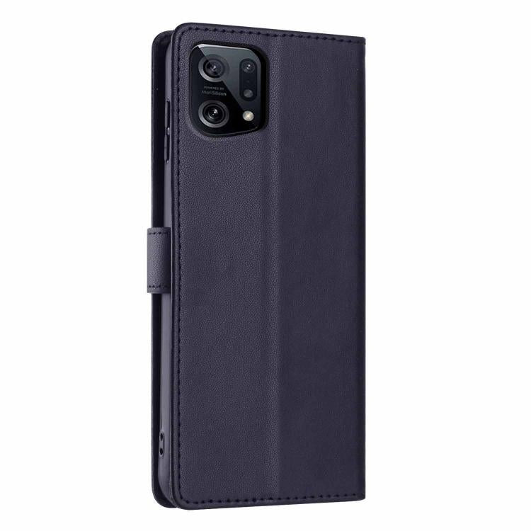 For OPPO Find X5 Tree Cat Embossed Flip Vegan Leather Phone Case