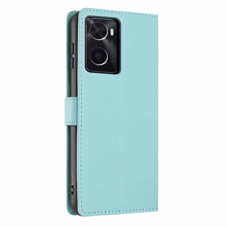 For OPPO A36 / A76 / A96 Tree Cat Embossed Flip Vegan Leather Phone Case