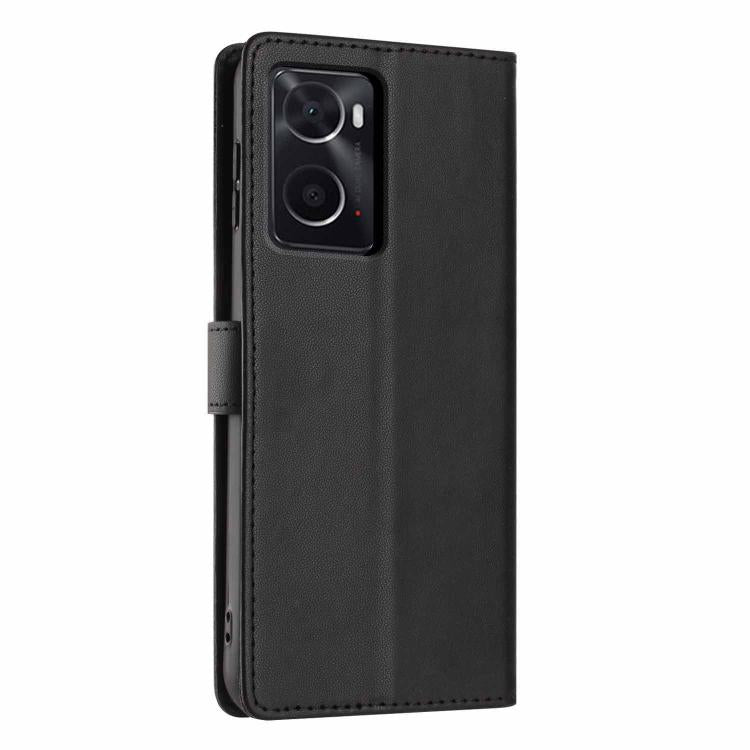 For OPPO A36 / A76 / A96 Tree Cat Embossed Flip Vegan Leather Phone Case
