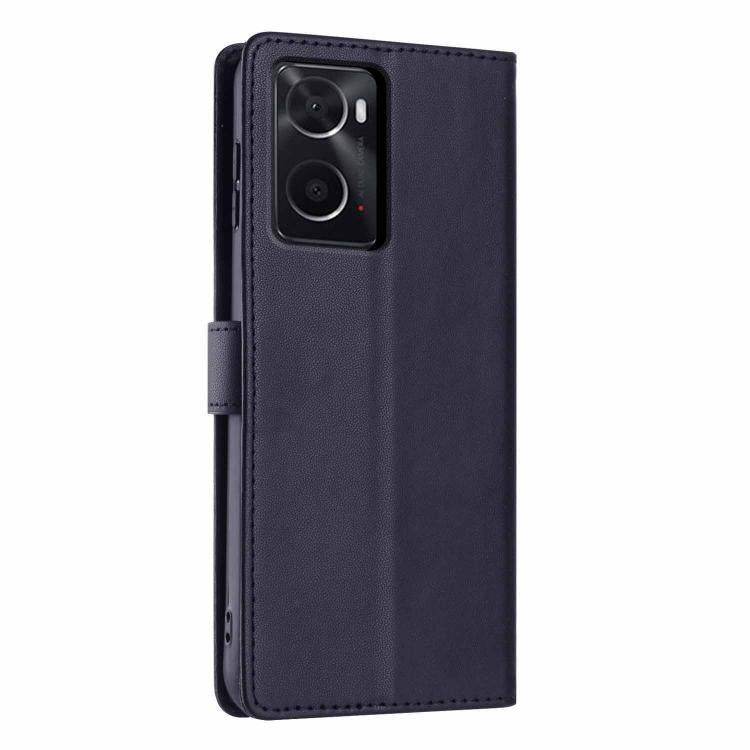 For OPPO A36 / A76 / A96 Tree Cat Embossed Flip Vegan Leather Phone Case