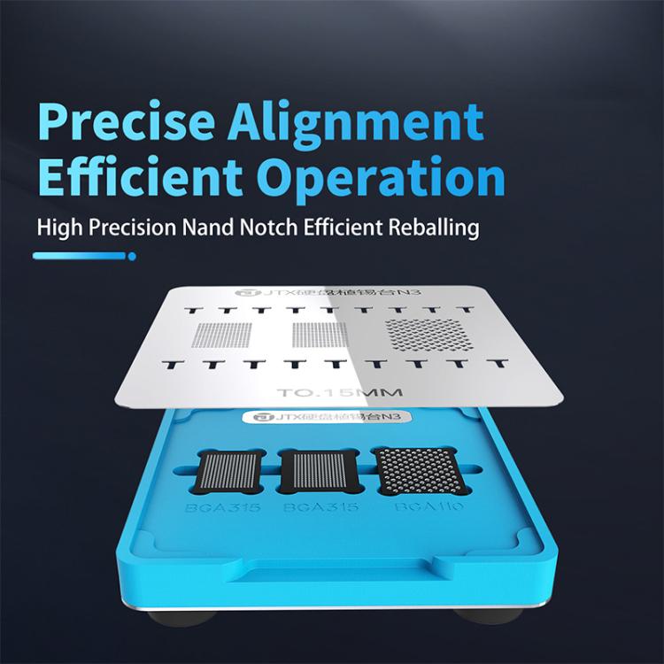JTX N3 BGA Planting Tin Reballing Stencil Platform Set