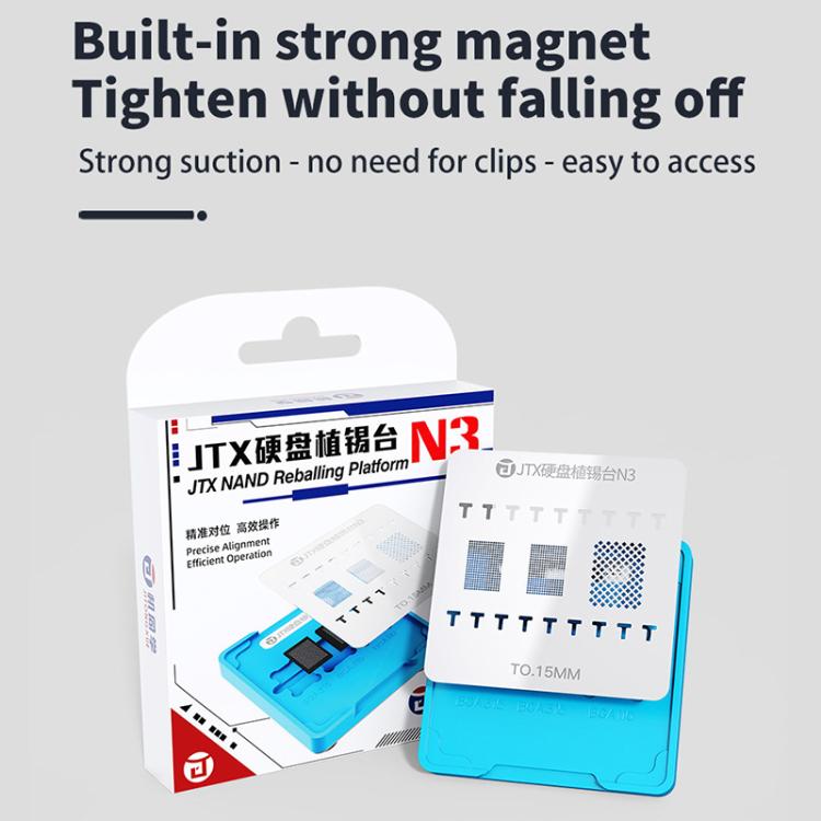 JTX N3 BGA Planting Tin Reballing Stencil Platform Set
