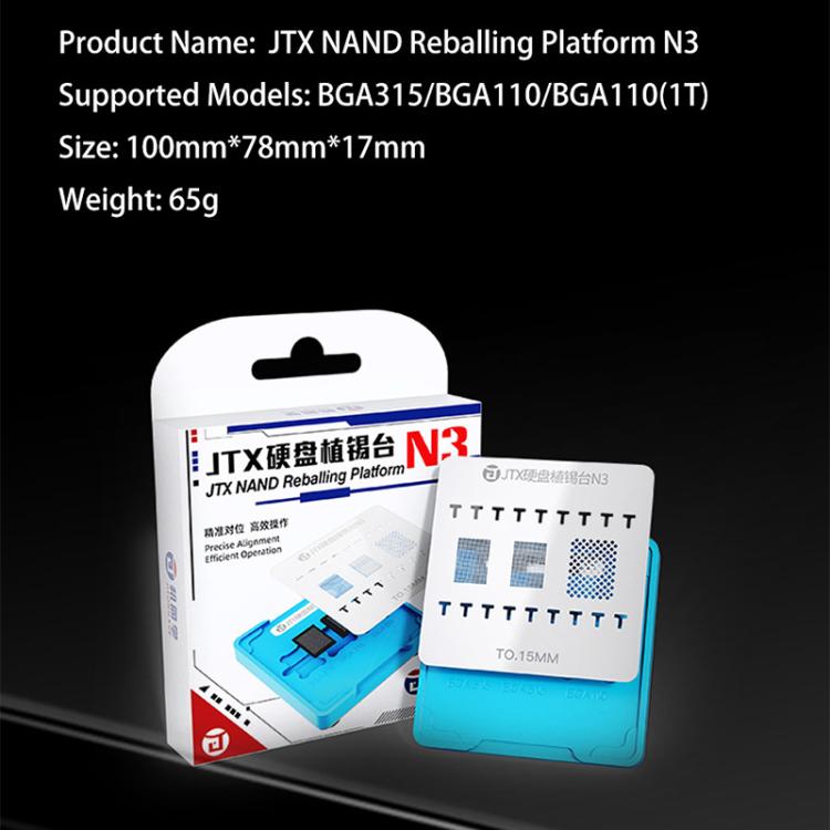 JTX N3 BGA Planting Tin Reballing Stencil Platform Set