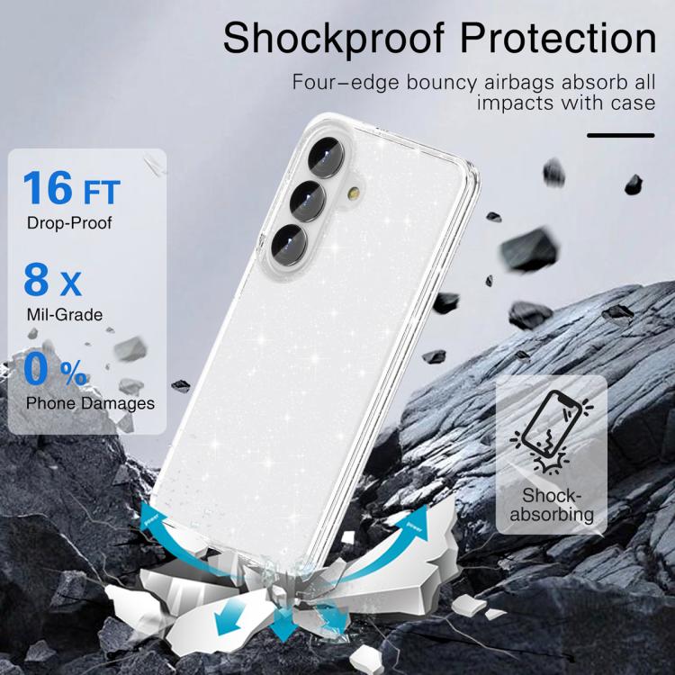 For Samsung Galaxy S26+ 5G Shockproof Terminator Glitter Powder Phone Case